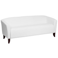 Flash Furniture HERCULES Imperial Series White Leather Sofa 111-3-WH-GG